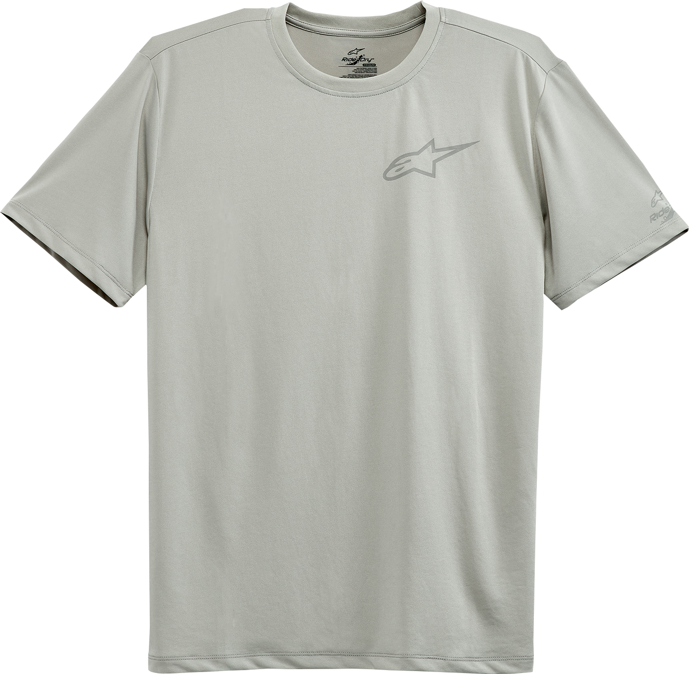 Alpinestars Pursue Performance T-Shirt in silver, medium size, featuring the brand logo and sporty design.