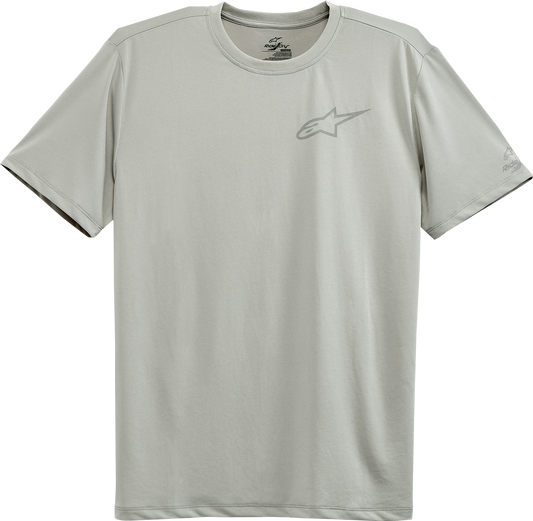 Alpinestars Pursue Performance T-Shirt in silver, medium size, featuring the brand logo and sporty design.