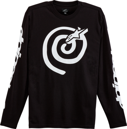Alpinestars Twisted Mantra jersey in black, medium size, featuring a sporty design and breathable fabric for motorcycle riding.