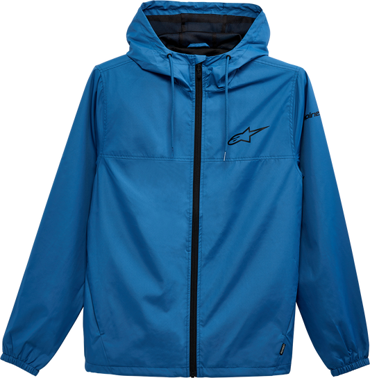 Alpinestars Treq Windbreaker Jacket in blue, size XL, shown with front view and lightweight fabric for outdoor wear.