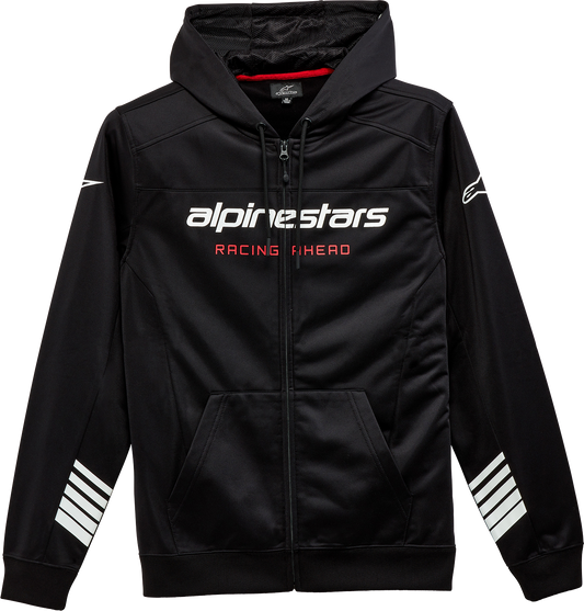 Alpinestars Session LXE fleece hoodie in black, 2XL, featuring a relaxed fit and soft fabric for casual comfort.