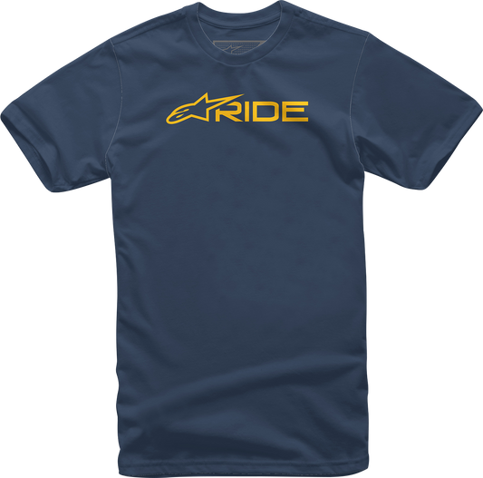 ALPINESTARS, Alpinestars Ride 3.0 T-Shirt in Navy/Gold - XL (Part Number 1232722007059XL)