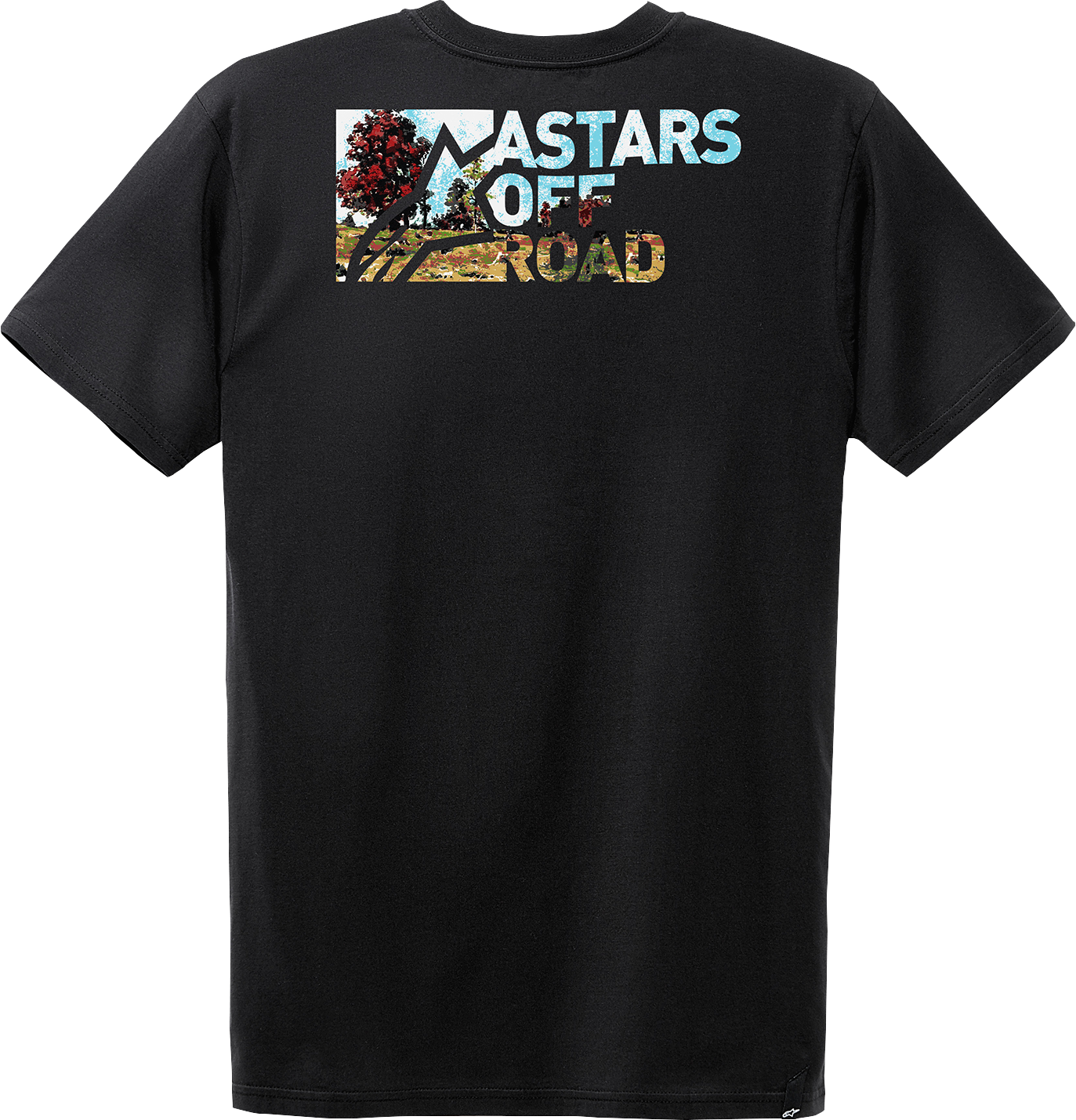 Black Alpinestars Painted T-Shirt in large size with graphic design, featuring the Alpinestars logo on the front.