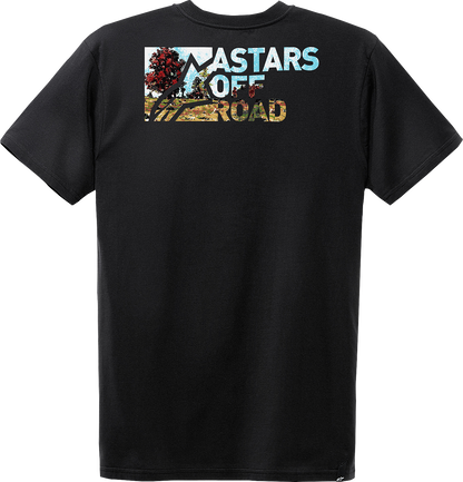 Black Alpinestars Painted T-Shirt in large size with graphic design, featuring the Alpinestars logo on the front.