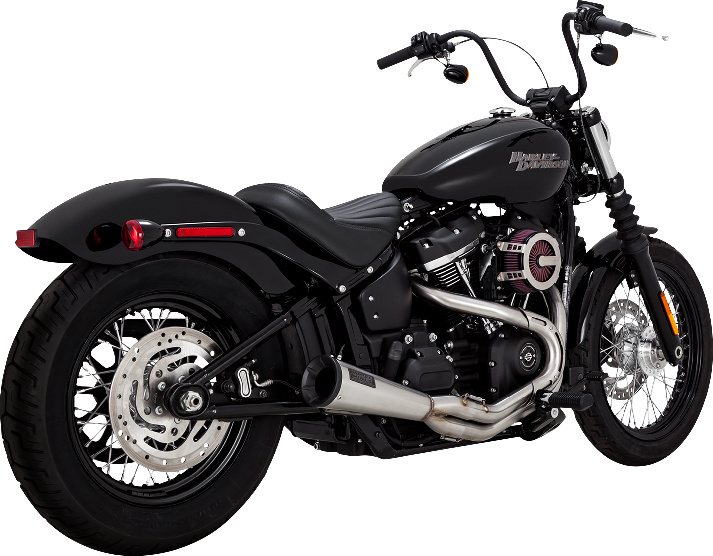 VANCE & HINES, Vance & Hines 27323 2-into-1 Upsweep Exhaust System in Brushed Stainless Steel