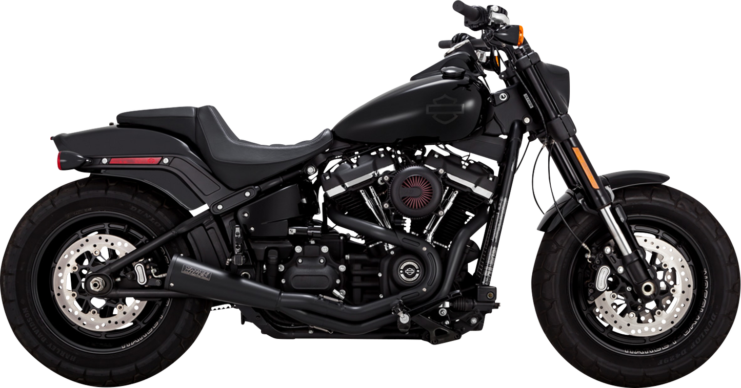 VANCE & HINES 47323 2-into-1 Upsweep exhaust system in black stainless steel with PCX technology for motorcycles