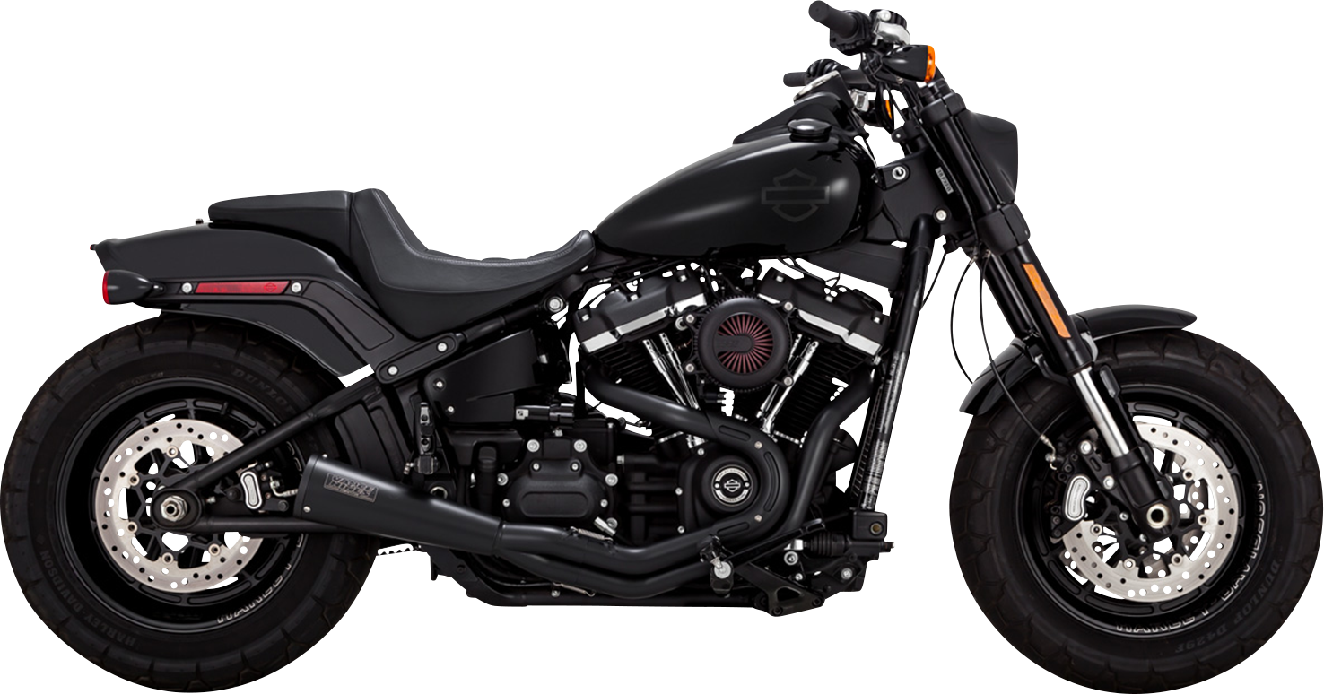 VANCE & HINES 47323 2-into-1 Upsweep exhaust system in black stainless steel with PCX technology for motorcycles