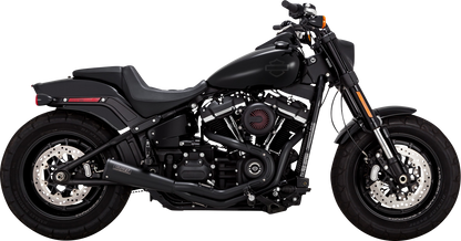 VANCE & HINES 47323 2-into-1 Upsweep exhaust system in black stainless steel with PCX technology for motorcycles