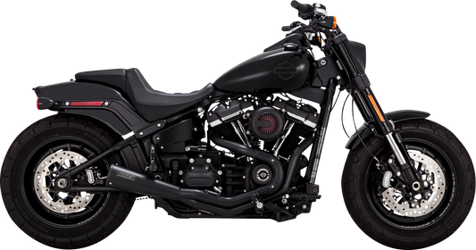 VANCE & HINES 47323 2-into-1 Upsweep exhaust system in black stainless steel with PCX technology for motorcycles