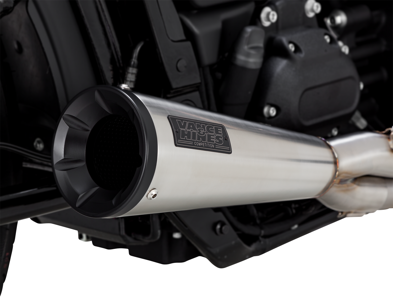 VANCE & HINES, Vance & Hines 27323 2-into-1 Upsweep Exhaust System in Brushed Stainless Steel