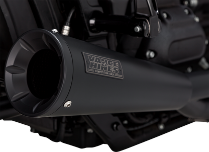 VANCE & HINES 2-into-1 Upsweep Exhaust System with PCX Technology in black stainless steel for motorcycles