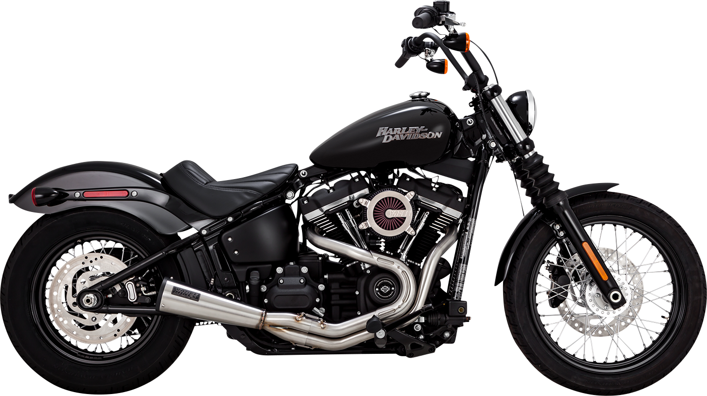 VANCE & HINES, Vance & Hines 27323 2-into-1 Upsweep Exhaust System in Brushed Stainless Steel