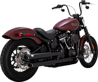 VANCE & HINES, Vance & Hines 3-Inch Twin Slash Slip-On Mufflers with PCX Technology – Black, Part 46376