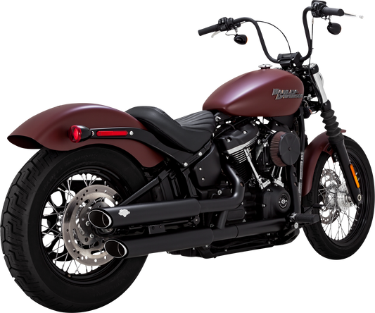 VANCE & HINES, Vance & Hines 3-Inch Twin Slash Slip-On Mufflers with PCX Technology – Black, Part 46376