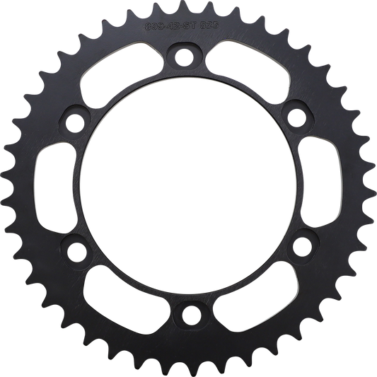 Moose Offroad steel rear sprocket for KTM, 42-tooth, durable metal construction, designed for off-road motorcycle performance.