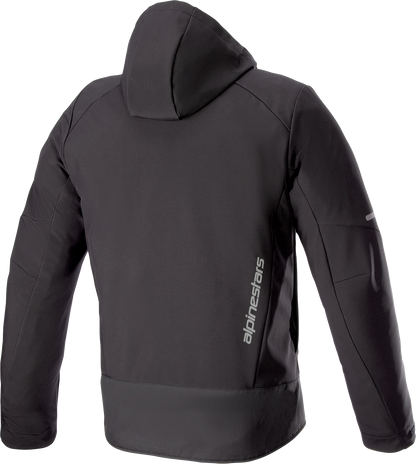 Black Alpinestars Neo Waterproof Jacket for men, small size, featuring a sleek design and waterproof material.