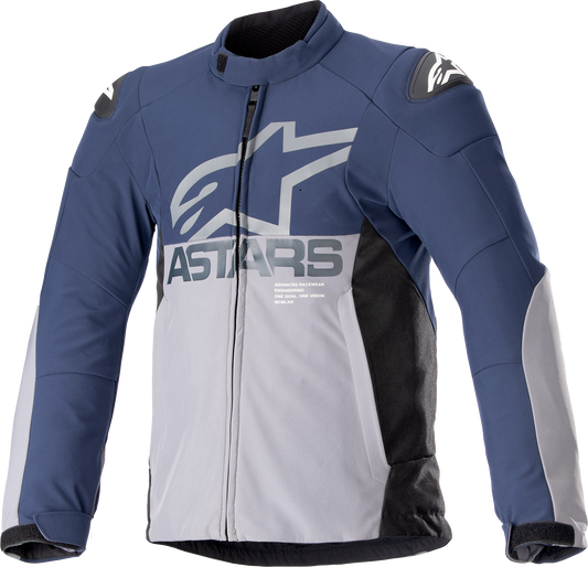 Alpinestars SMX Waterproof Motorcycle Jacket in night navy and dark gray, small size, Tech-Air 5 ready, weather-resistant gear