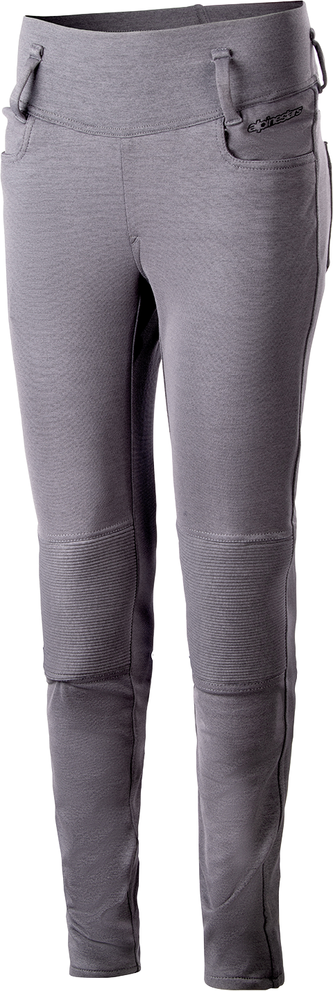 Alpinestars Stella Banshee motorcycle riding pants in gray, size XL, showcasing durable textile construction and protective features.