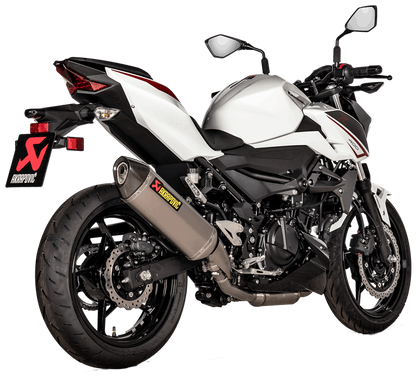 AKRAPOVIC slip-on titanium muffler for motorcycles, featuring sleek design and performance-enhancing features.