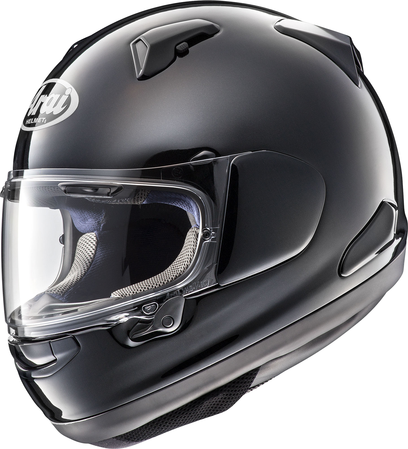 Arai Helmets Quantum-X Diamond Black motorcycle helmet with VAS-MV shield and Pinlock® 120 MaxVision™ lens, large size.