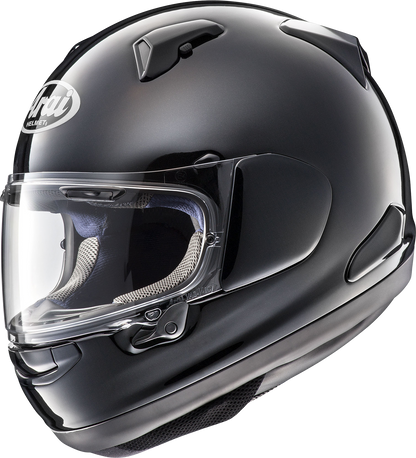 Arai Helmets Quantum-X Diamond Black motorcycle helmet with VAS-MV shield and Pinlock® 120 MaxVision™ lens, large size.