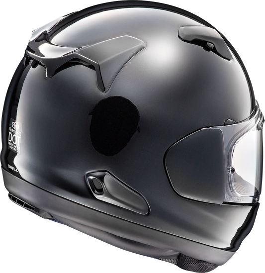 Arai Helmets Quantum-X Diamond Black motorcycle helmet in 2XL size with sleek black finish and aerodynamic design.