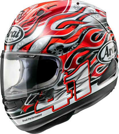 Arai Corsair-X Haga GP motorcycle helmet in 2XL with advanced ventilation and safety features, designed for high performance.