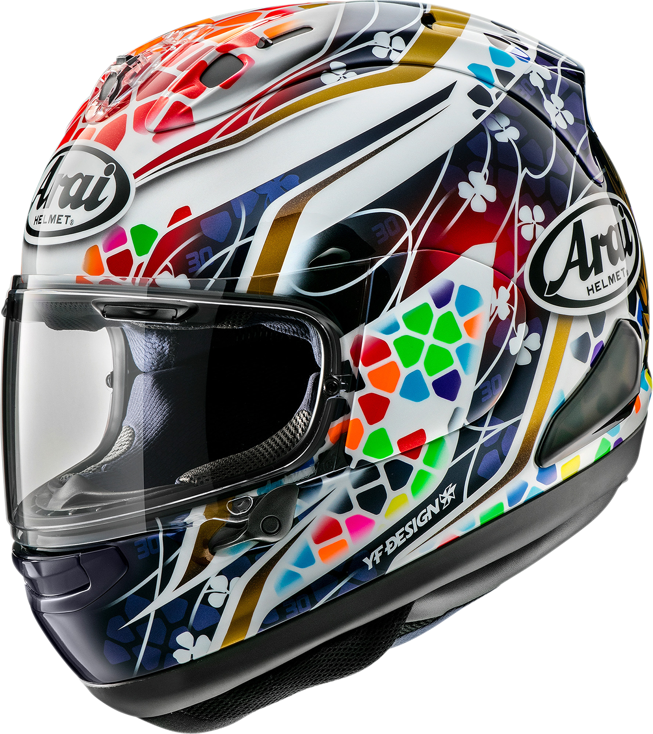 ARAI Helmets Corsair-X Nakagami-3 2XL motorcycle helmet with advanced ventilation and lightweight design, shown from a front angle.