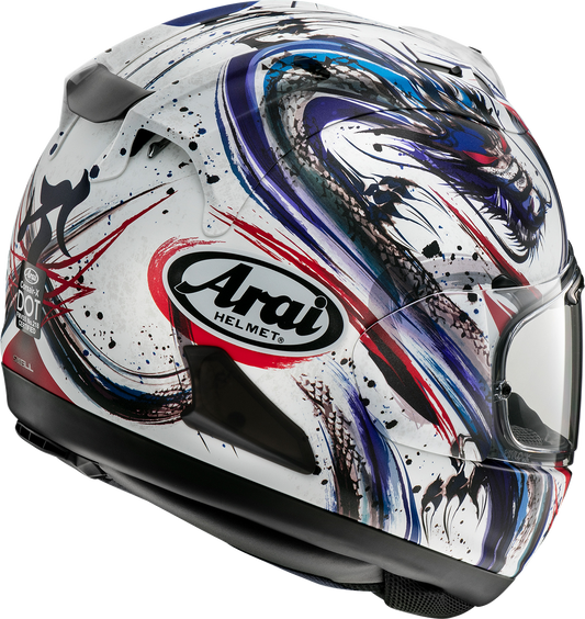 Arai Corsair-X Kiyonari Trico Frost motorcycle helmet in 2XL with detailed graphics and aerodynamic design.