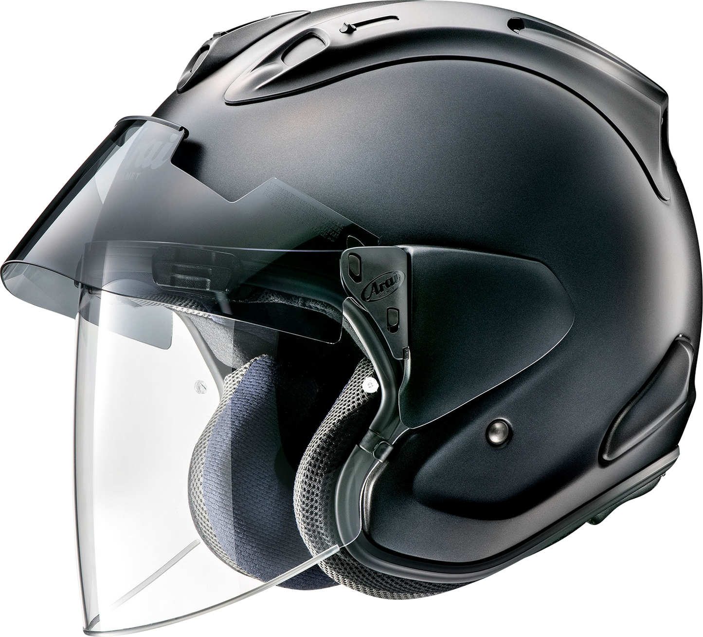 Arai Helmets Ram-X Black Frost motorcycle helmet with Variable Axis System and Pinlock-120, size XS, front view with vents