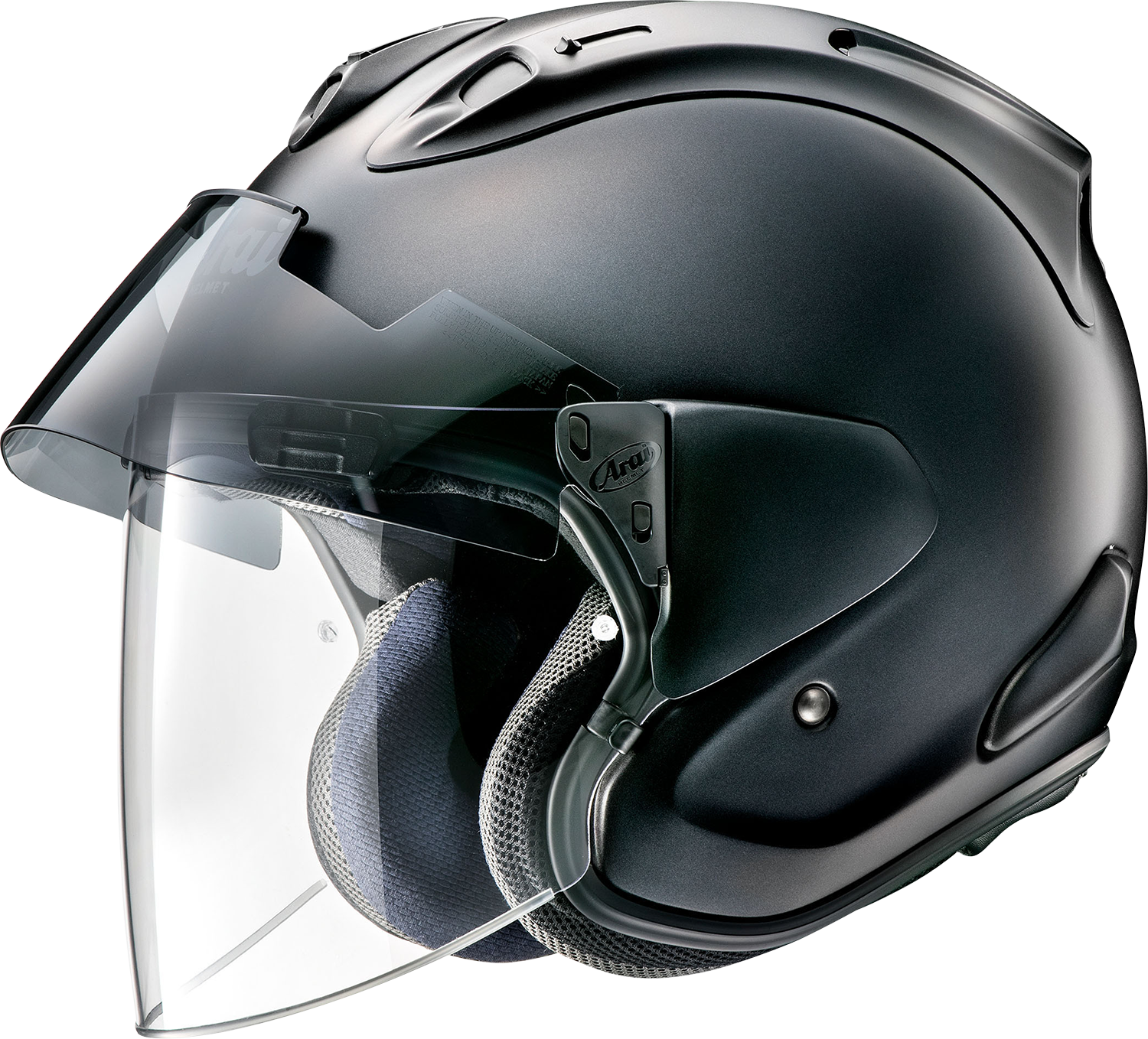 Arai Helmets Ram-X Black Frost motorcycle helmet with Variable Axis System and Pinlock-120, size XS, front view with vents