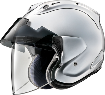 Arai Helmets Ram-X XS aluminum silver motorcycle helmet with VAS-Z shield system and aerodynamic design.