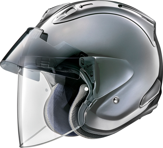 Arai Ram-X Modern Gray motorcycle helmet in XL size with sleek design and ventilation openings, brand logo visible.