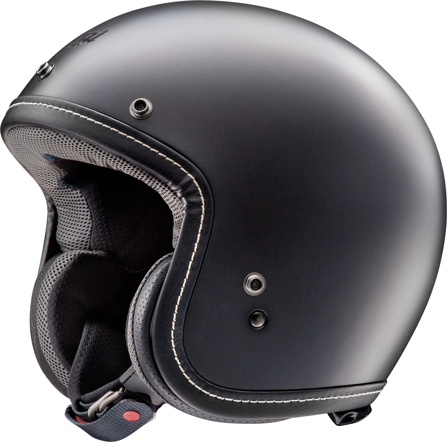Black Frost ARAI Helmets Classic-V helmet in small size, showing the sleek design and matte finish.