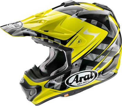 Yellow ARAI HELMETS VX-Pro4 Scoop helmet in XS size with ventilation and aerodynamic design, model 0110-8196.