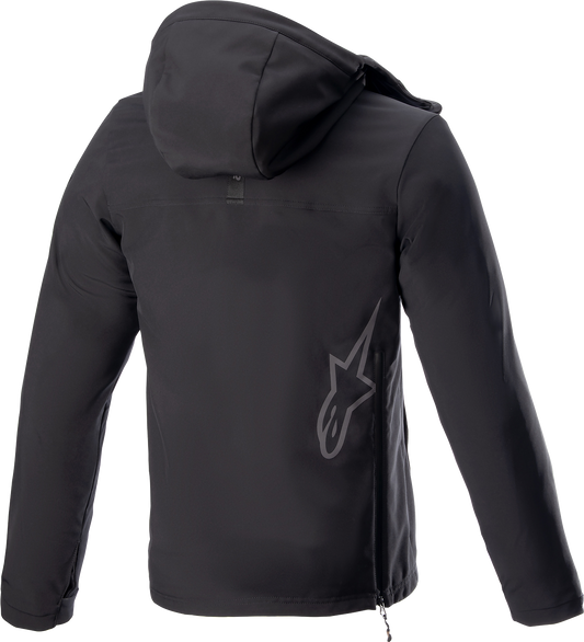 Alpinestars Sherpa Jacket in black, large size, featuring a cozy fleece lining and stylish design for cold weather wear.