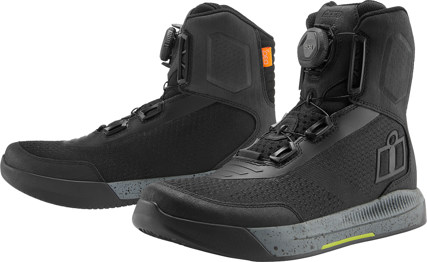 ICON Overlord Vented Black Motorcycle Boots US 11 EU 45 with protective features and sturdy design for riding comfort