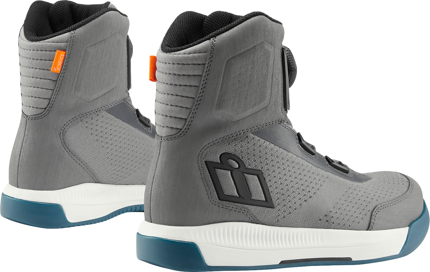 ICON Overlord™ Vented Boots in gray with TechTuff® overlays and BOA® Fit System, US 11.5 / EU 45.5, showing side view