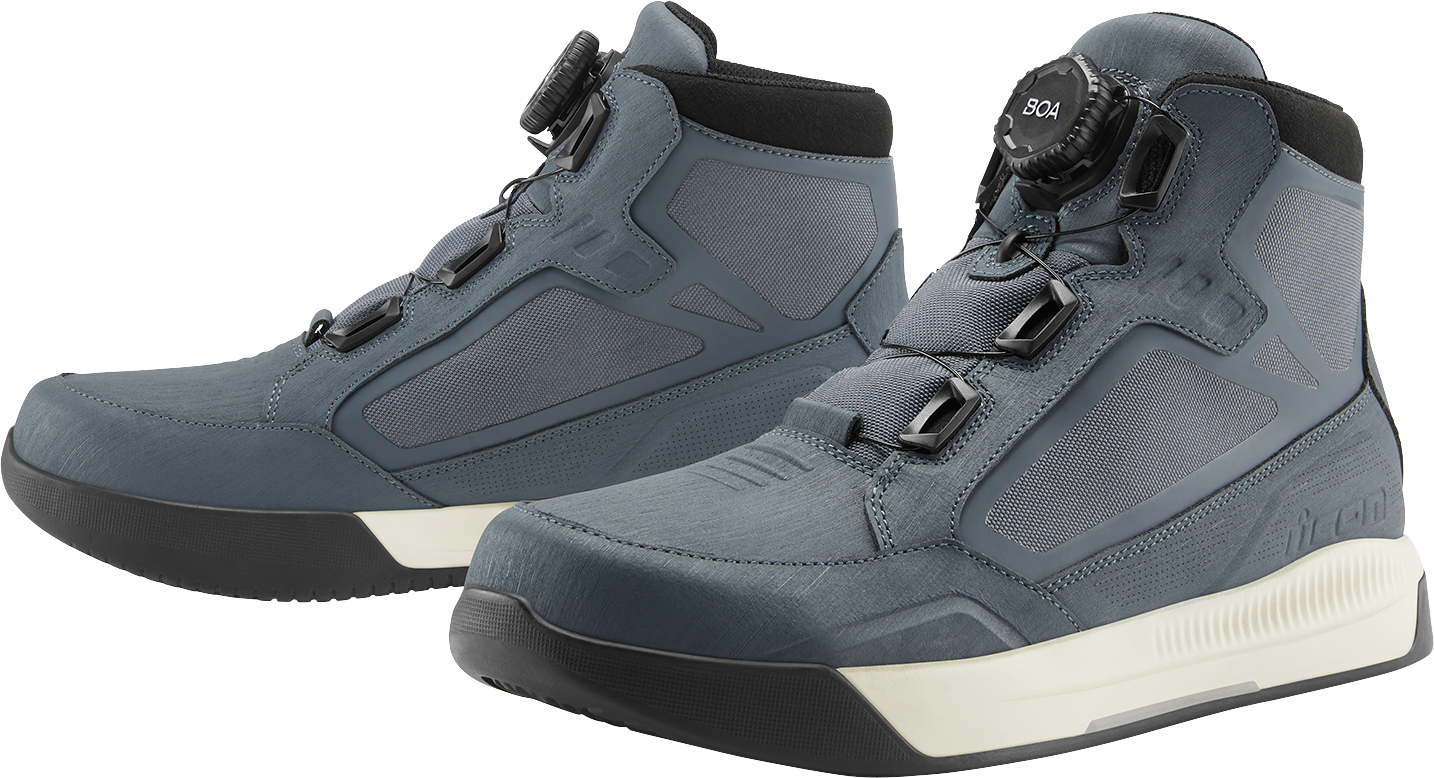 ICON Patrol 3™ waterproof boots in grey, size 10.5, with rugged design and sturdy outsole for outdoor wear.