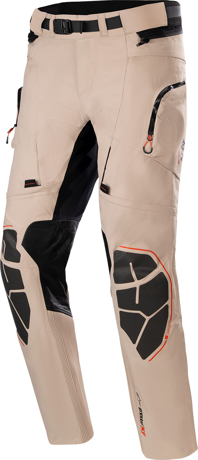 Alpinestars AMT 10-R Drystar XF brown motorcycle pants in size XL with reinforced knee protection and waterproof fabric.