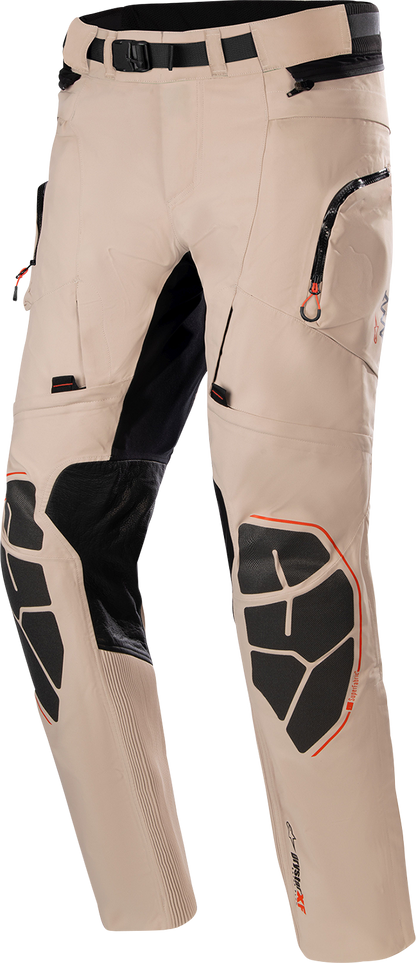 Alpinestars AMT 10-R Drystar XF brown motorcycle pants in size XL with reinforced knee protection and waterproof fabric.