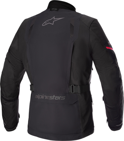 Alpinestars Monteira Drystar XF motorcycle jacket in black and red, size XL, with protective features and reflective details.