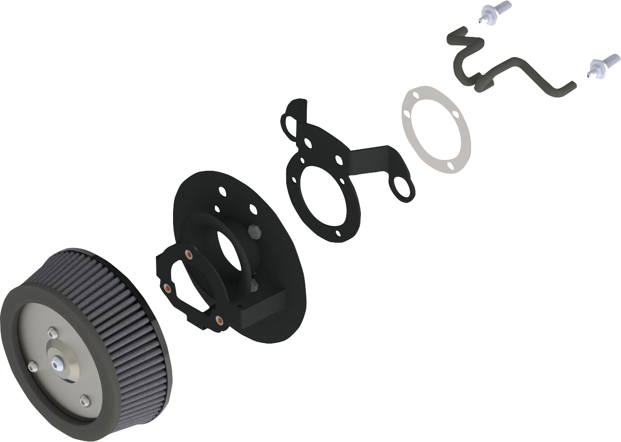VANCE & HINES VO2 Naked Air Intake for Harley Sportster, high-flow replacement air intake system, shown on motorcycle engine.