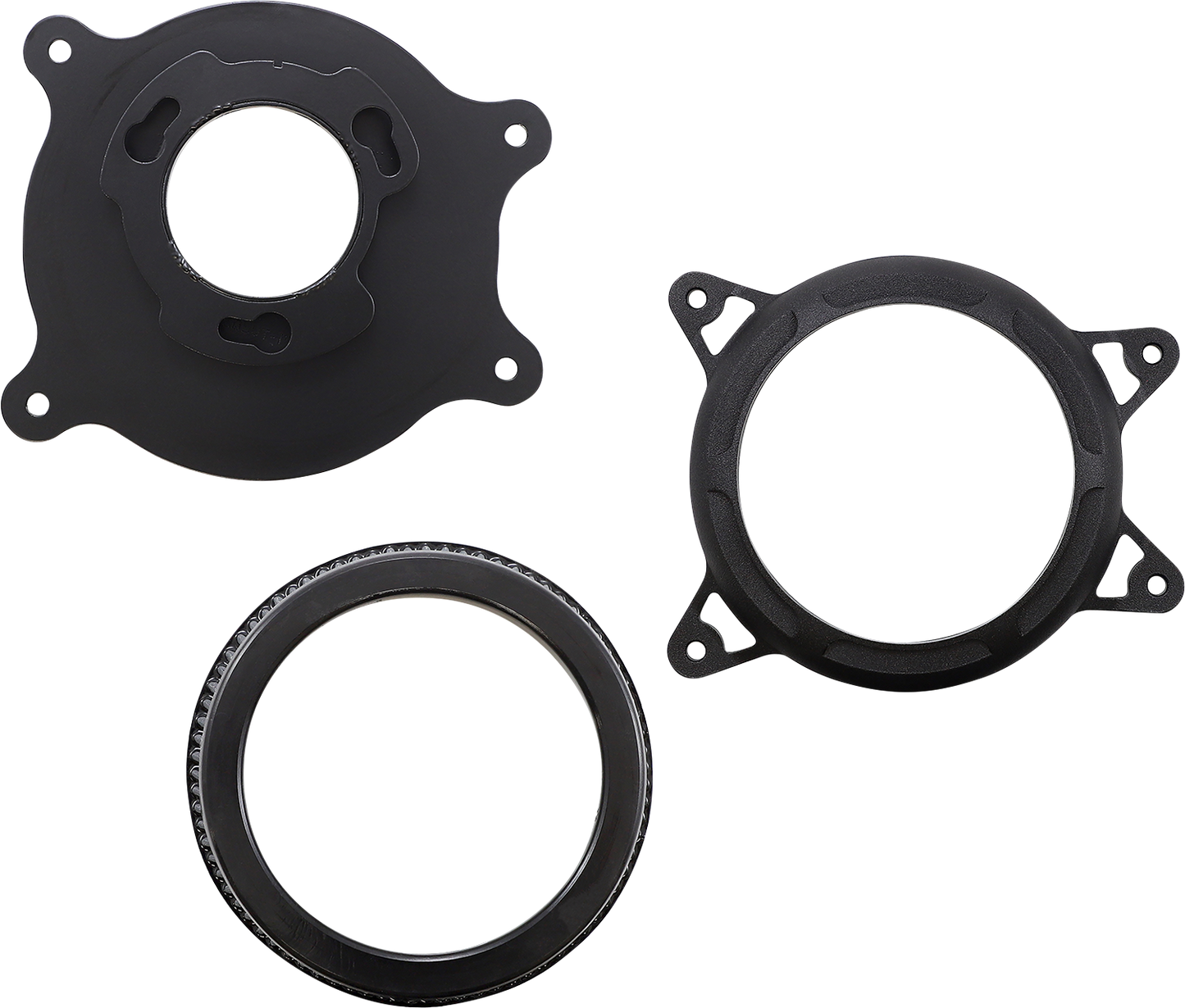VANCE & HINES VO2 Insight Air Intake Kit in black wrinkle finish, featuring sleek design and air filter components for motorcycle performance.