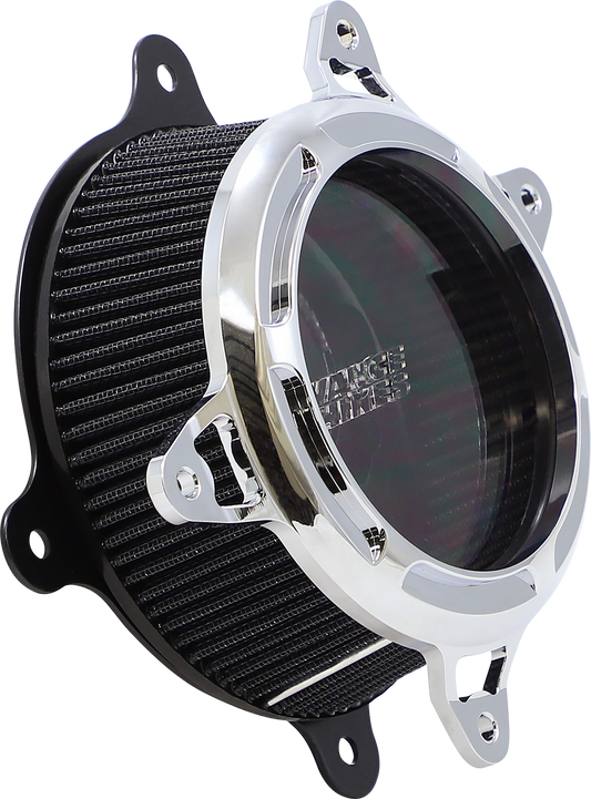 Vance & Hines VO2 Insight Air Intake Kit in chrome, showcasing the sleek, polished metal design with branding details.