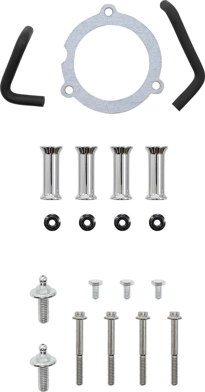 Chrome Vance & Hines VO2 Insight Air Intake Kit with sleek metal finish and branded logo, designed for motorcycle performance.
