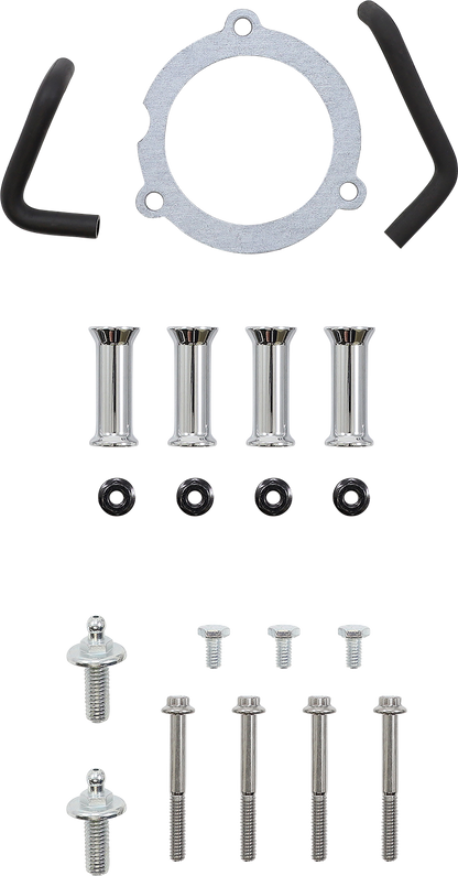 Chrome Vance & Hines VO2 Insight Air Intake Kit with sleek metal finish and branded logo, designed for motorcycle performance.