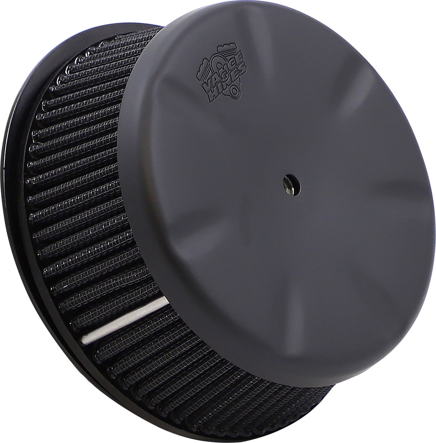 Vance & Hines VO2 Eliminator air intake kit in matte black for motorcycle, showing the sleek, aerodynamic design.