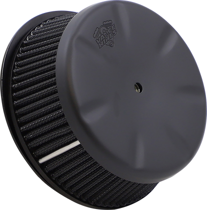 Vance & Hines VO2 Eliminator air intake kit in matte black for motorcycle, showing the sleek, aerodynamic design.