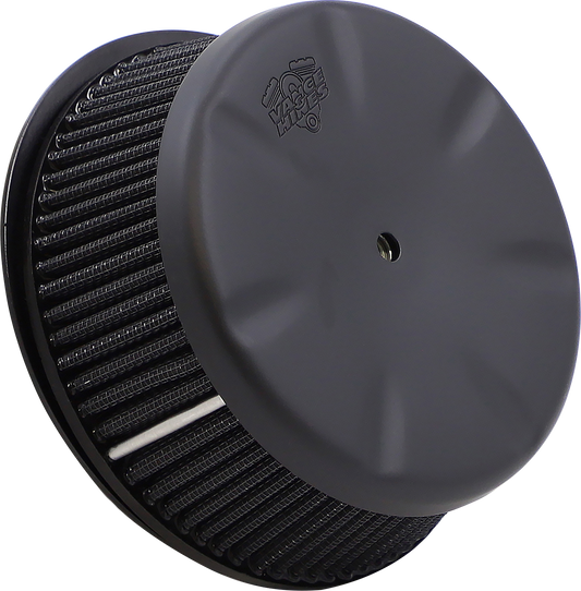 Vance & Hines VO2 Eliminator air intake kit in matte black for motorcycle, showing the sleek, aerodynamic design.